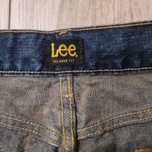 Lee Straight Leg 100% Cotton Sturdy Blue Jeans Size 38 x 32 - Picture 3 of 11